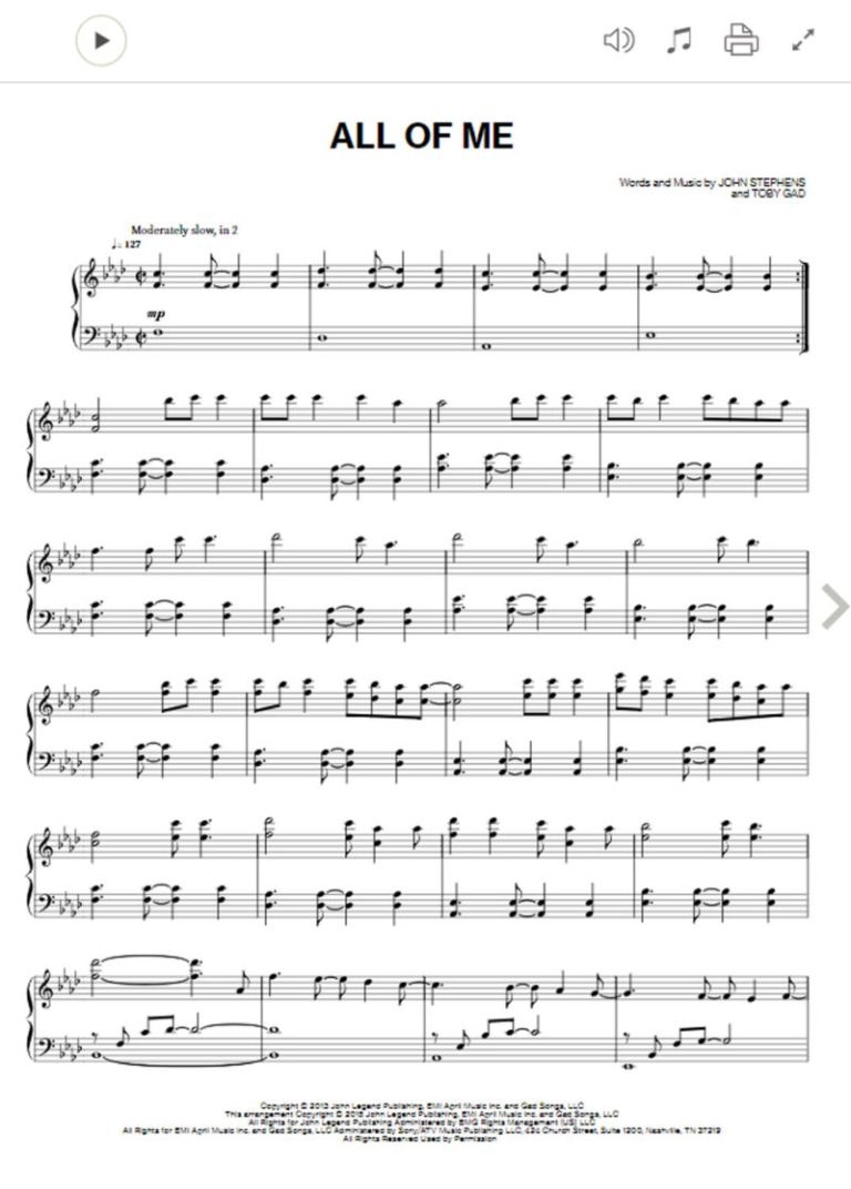 Partition All of Me de John Legend au format PDF
